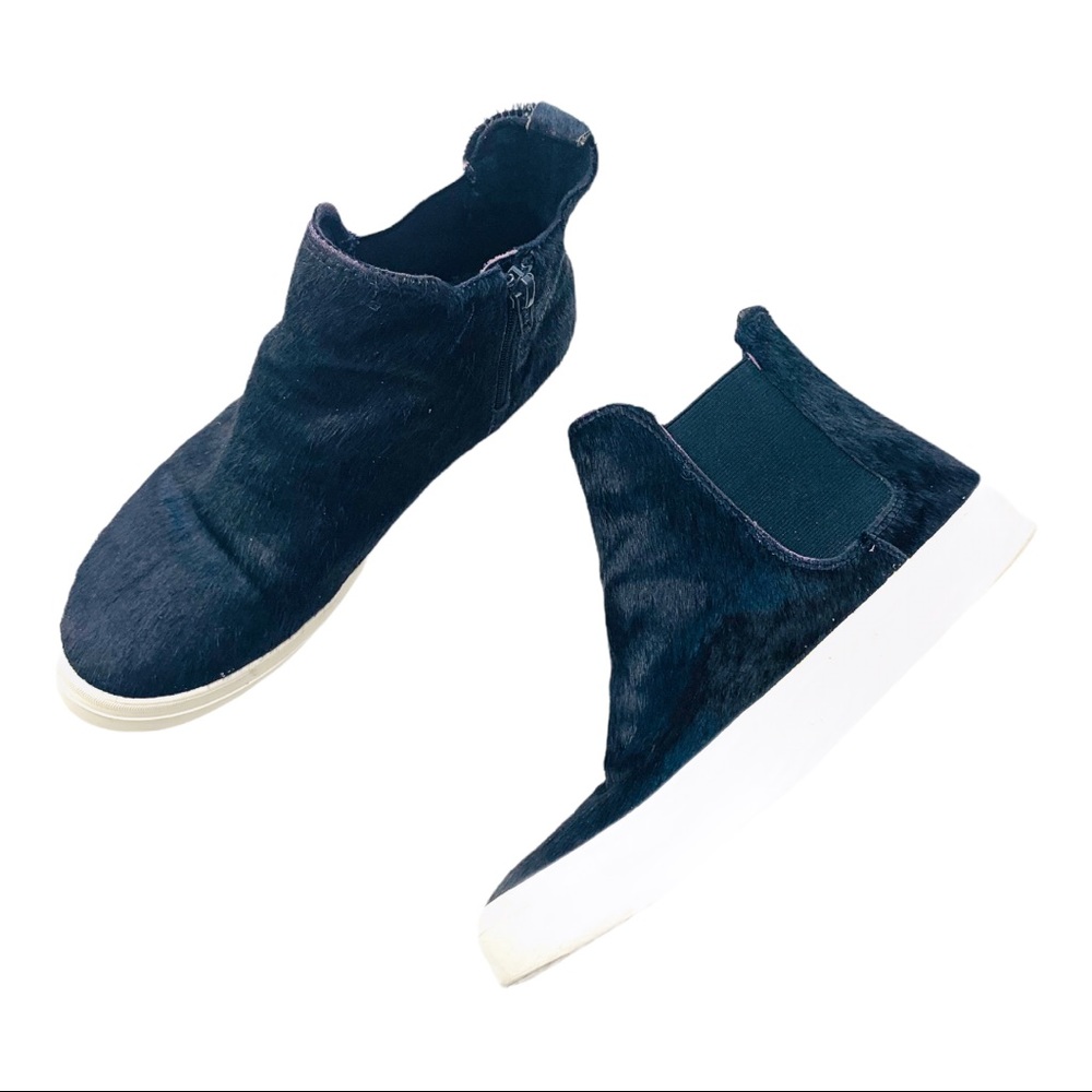 Zara High Top Leather Hyde Fashion Sneaker Black Size 36 6521/003/010 2663 - Picture 2 of 7